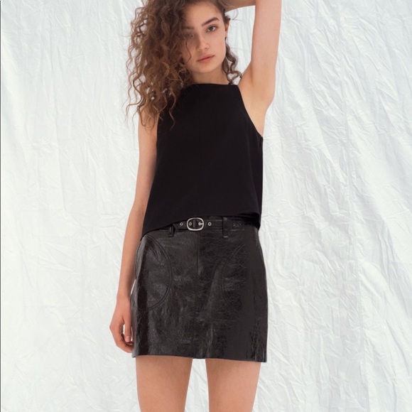 Rag & Bone Toni Leather Skirt - Picture 1 of 4